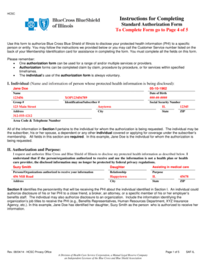 Standard Authorization Form for PHI Disclosure