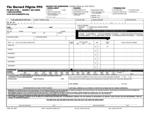 Harvard Pilgrim PPO Enrollment Form