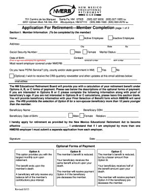 New Mexico Educational Retirement Board Application