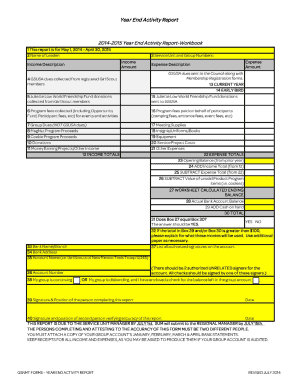 Girl Scouts Year End Activity Report