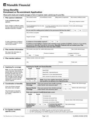 Group Benefits Enrolment Application