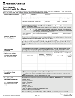 Extended Health Care Claim Form