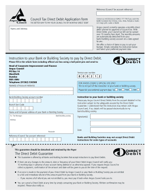 Council Tax Direct Debit Application Form