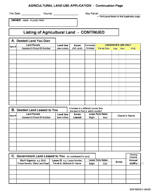 Agricultural Land Use Application