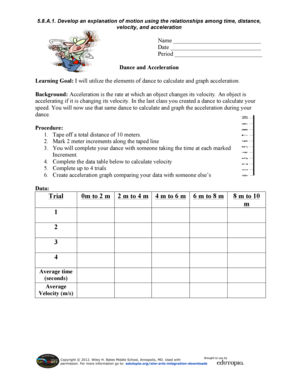 6th grade science lesson plans pdf - 8th Grade science Velocity and Accelleration dance lesson plan - edutopia