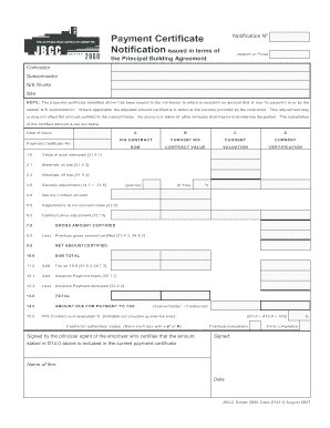 Payment Certificate Notification
