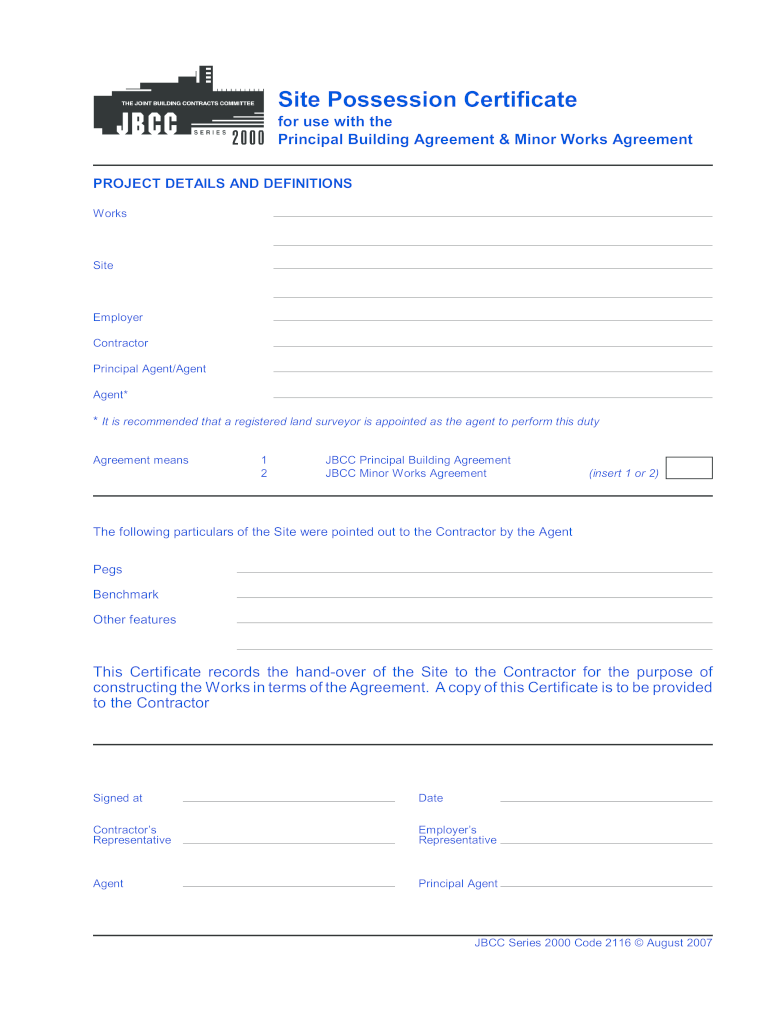 Possession Certificate - Fill Online, Printable, Fillable, Blank Regarding Handover Certificate Template