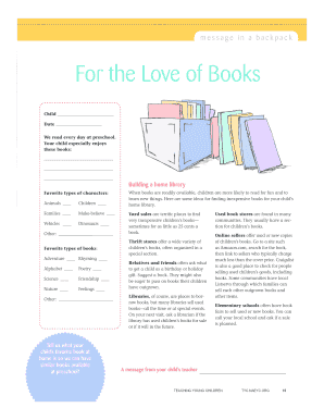 Preschool Reading Interest Survey
