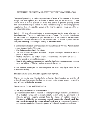 Florida Disposition of Personal Property Without Administration