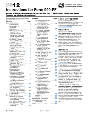 Instructions for Form 990-PF