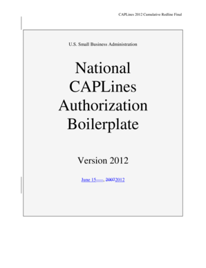 CAPLines 2012 Authorization Boilerplate