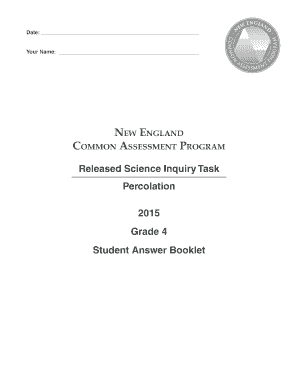 Grade 4 Science Inquiry Task Answer Booklet