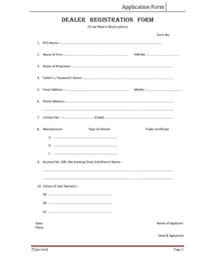 Dealer Registration Form