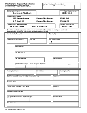 Wire Transfer Request Form
