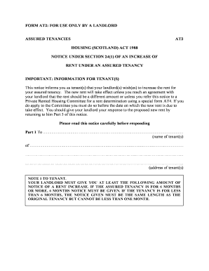 Notice of Rent Increase for Assured Tenancy