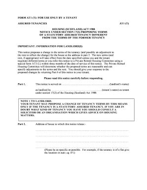 AT1 (T) Notice for Assured Tenancy Terms Change