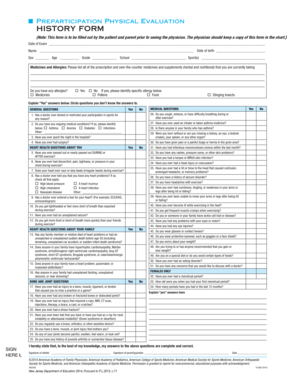 Preparticipation Physical Evaluation Form