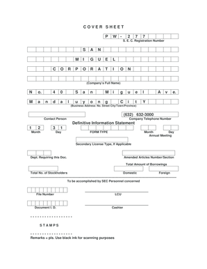 San Miguel Corporation Proxy Form