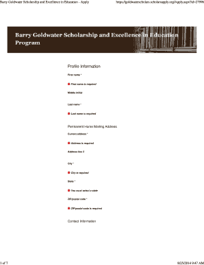 Barry Goldwater Scholarship Application