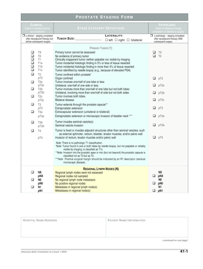 Prostate Cancer Staging Form
