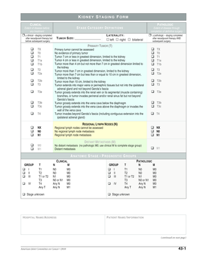 Kidney Staging Form