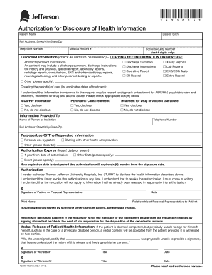 Authorization for Disclosure of Health Information