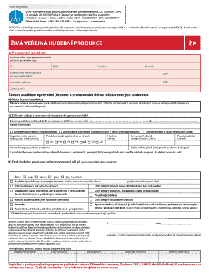 Czech Republic Music Performance License Application