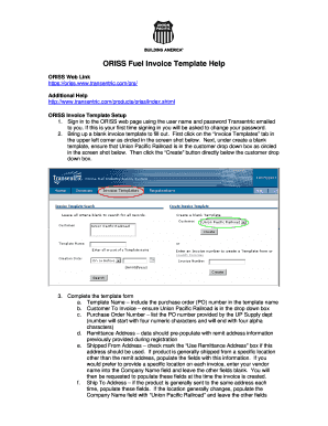 ORISS Fuel Invoice Template Help - Union Pacific