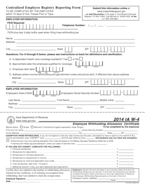 Iowa Centralized Employee Registry Reporting Form