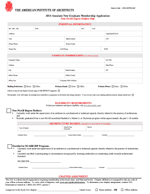 2014 Associate New Graduate Membership Application
