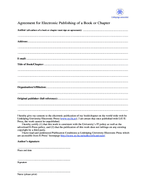 Electronic Publishing Agreement for Book or Chapter