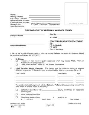 Arizona Proposed Resolution Statement