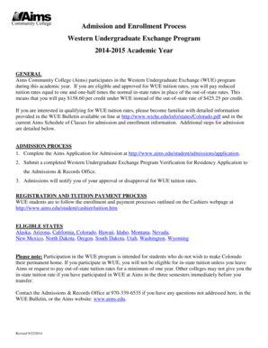 Western Undergraduate Exchange Program Verification for Residency Application