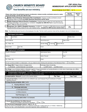 CBF 403(b) Plan Membership Application Form