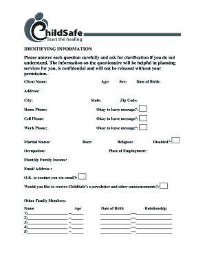 ChildSafe Client Intake Form