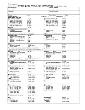 SitRite Work Chair Order Guide