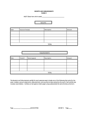 Receipts and Disbursements Form