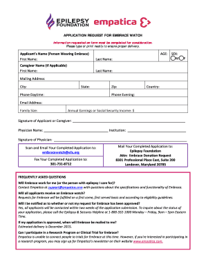 Embrace Watch Application Form