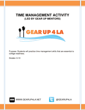 Time Management Activity for Students