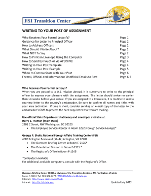 Application format to principal - WRITING TO YOUR POST OF ASSIGNMENT - US Department of State - state