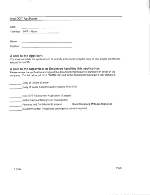 Non-DOT Employment Application