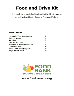 Food Drive Registration Form