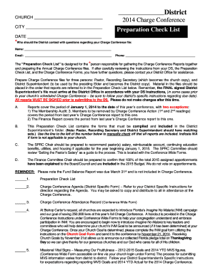 Church Charge Conference Preparation Checklist