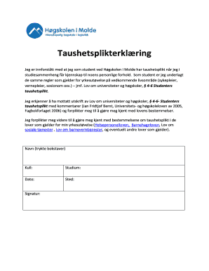 Confidentiality Declaration for Students