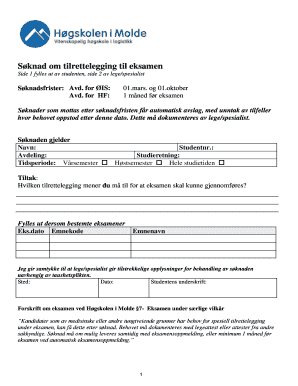 Norwegian Exam Accommodation Request