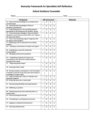 Kentucky School Counselor Self-Reflection Form