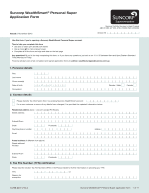 Suncorp WealthSmart Personal Super Application Form
