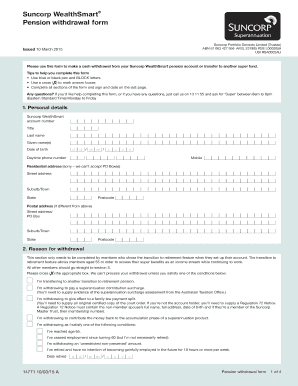 Suncorp WealthSmart Pension Withdrawal Form