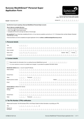 Suncorp WealthSmart Personal Super Application Form