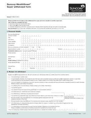 Suncorp WealthSmart Super Withdrawal Form